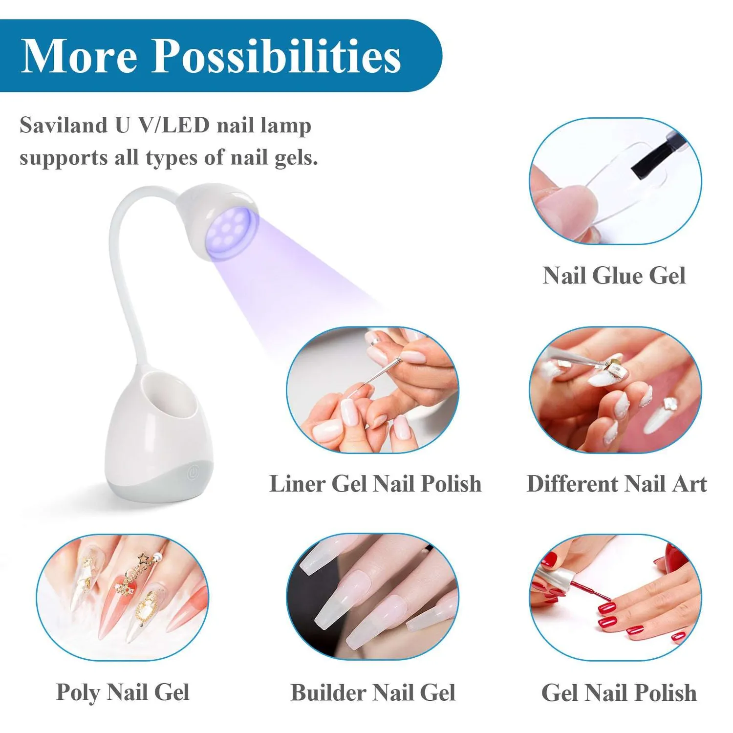Saviland Mini Lampada Unghie UV LED 36W Portatile