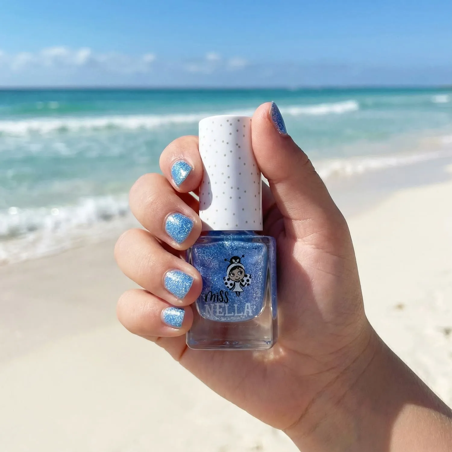 Miss Nella MN46 Elephunky smalto blu glitter peel off