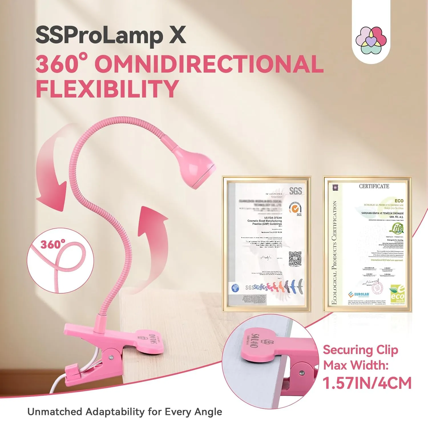 Saviland Lampada UV Unghie Collo Oca Rosa Flash 10s