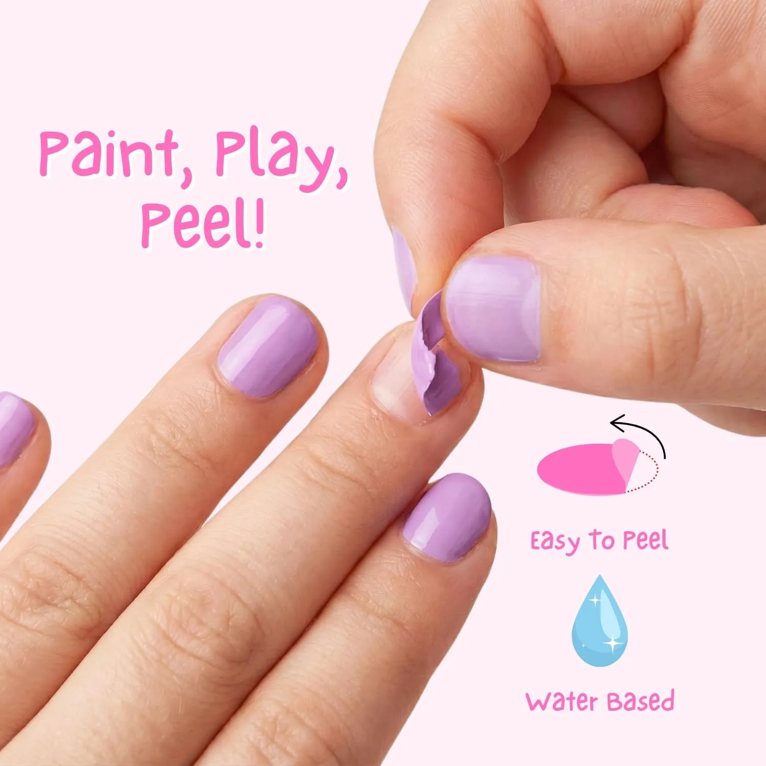 Miss Nella Bubble Gum smalto lilla peel off per bambine