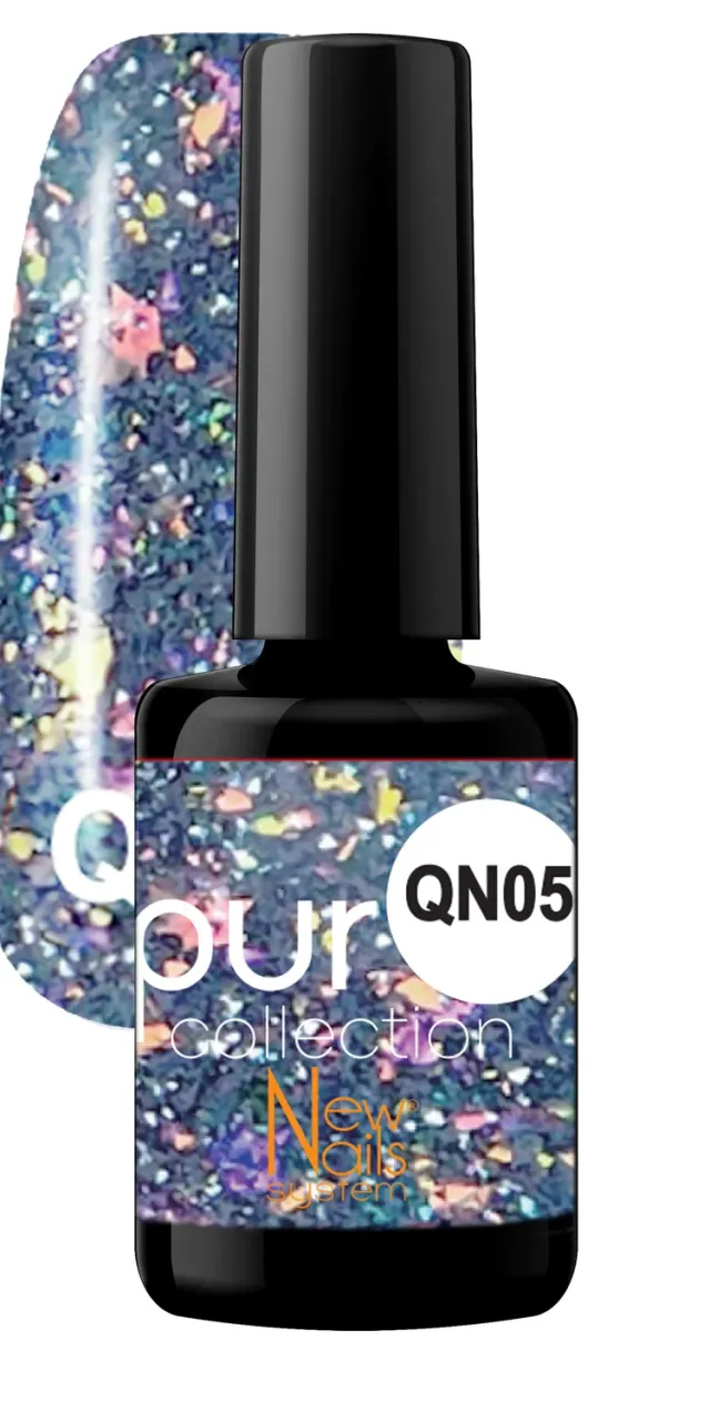 New Nails System Queens QN05 smalto semipermanente glitter champagne