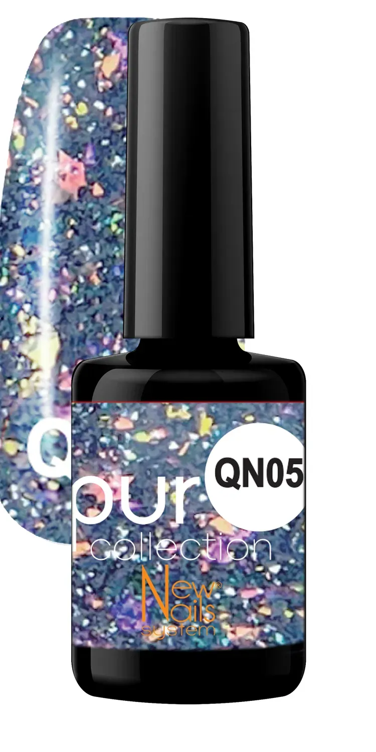 New Nails System Queens QN05 smalto semipermanente glitter champagne