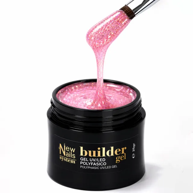 New Nails System Starlight Rosa Cipria gel costruttore olografico 25g