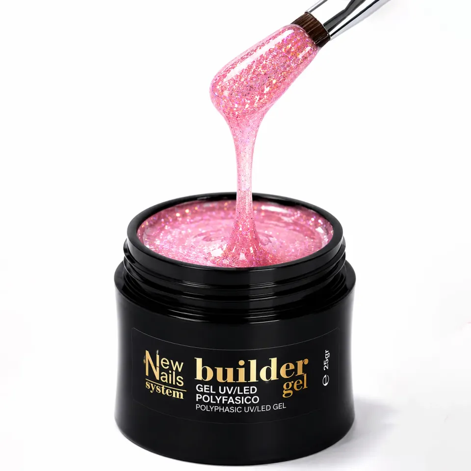New Nails System Starlight Rosa Cipria gel costruttore olografico 25g