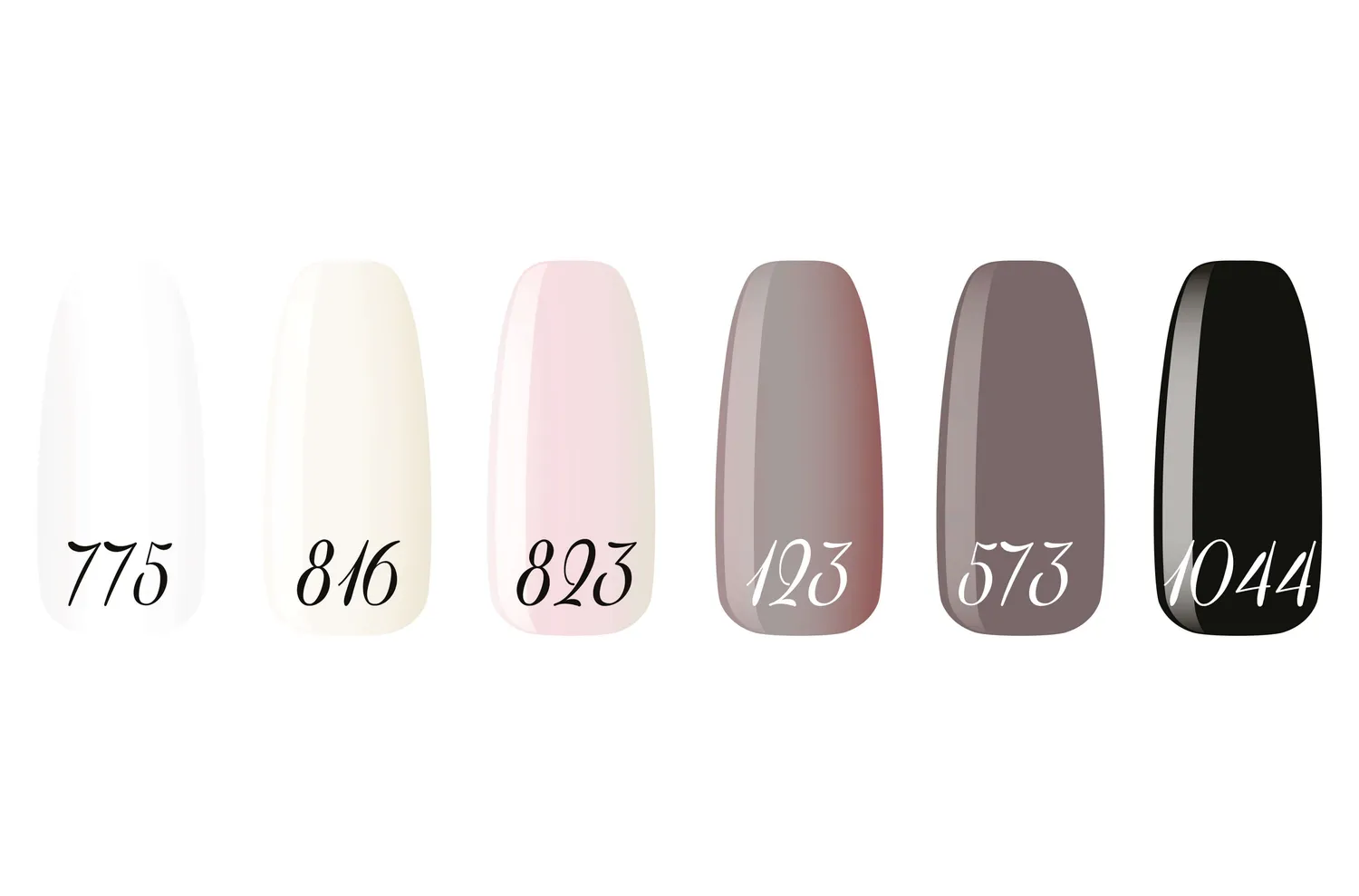 New Nails System Black & White Set 6 Smalti Semipermanenti Grafici