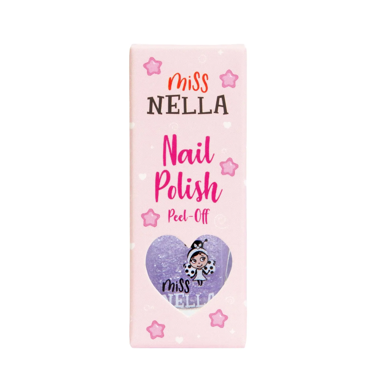 Miss Nella Sparkly Zebra smalto peel off lilla glitter coprente