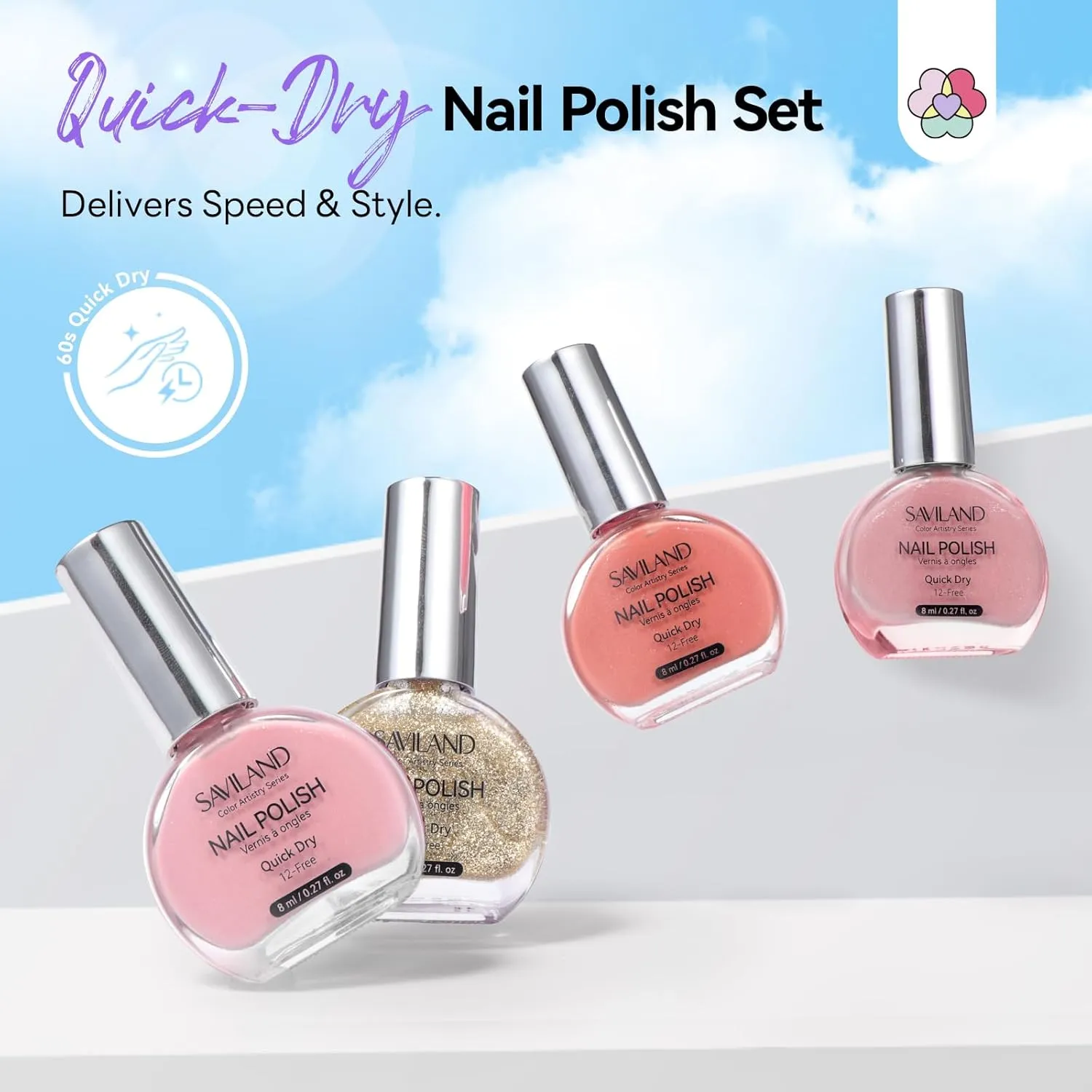 Saviland Set Smalti Nude 6 Tonalità senza lampada rapida
