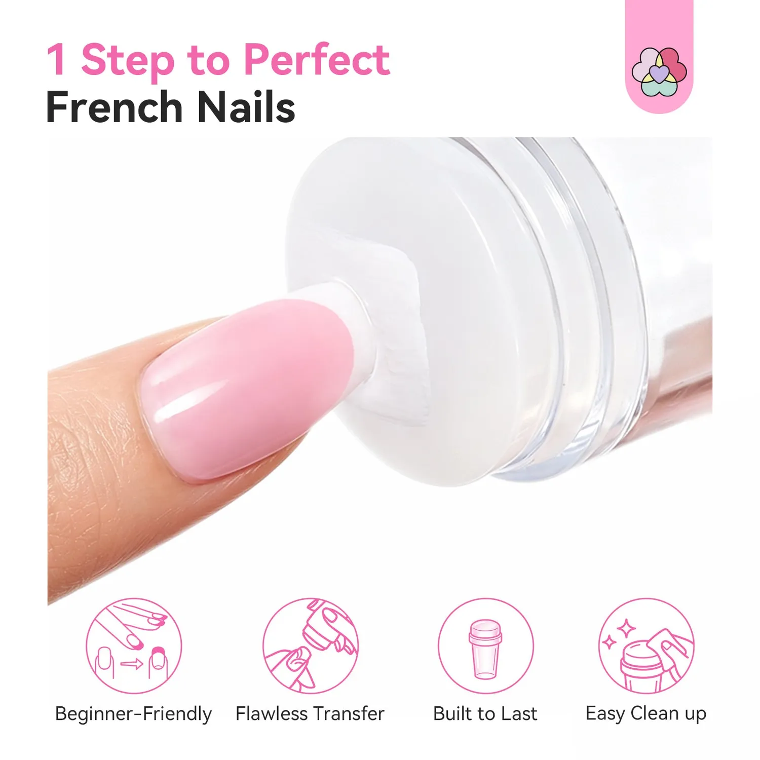 Saviland French Tip timbro unghie silicone 7 pezzi