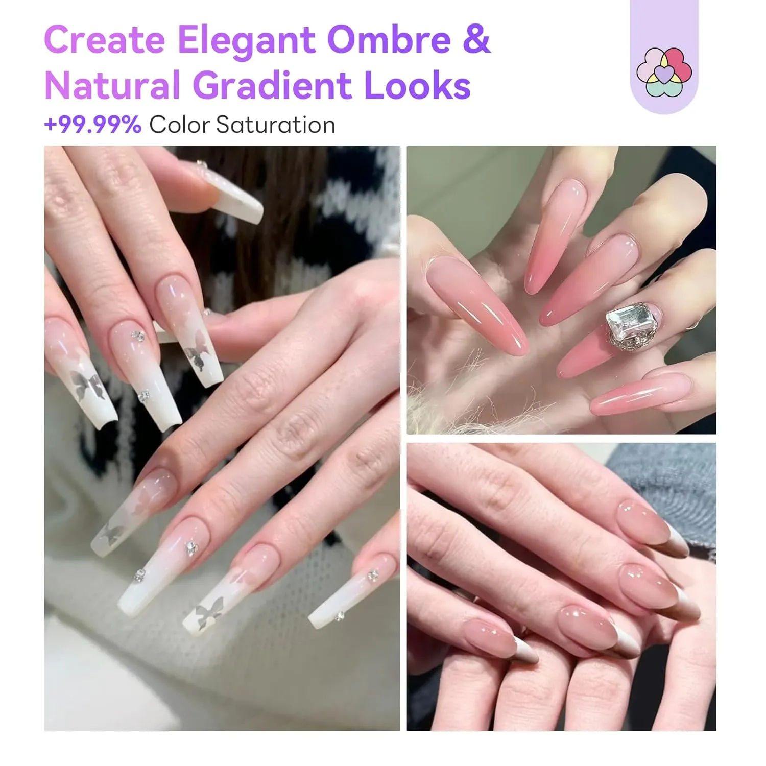 Saviland Airbrush smalto gel 6 colori nude ombré french