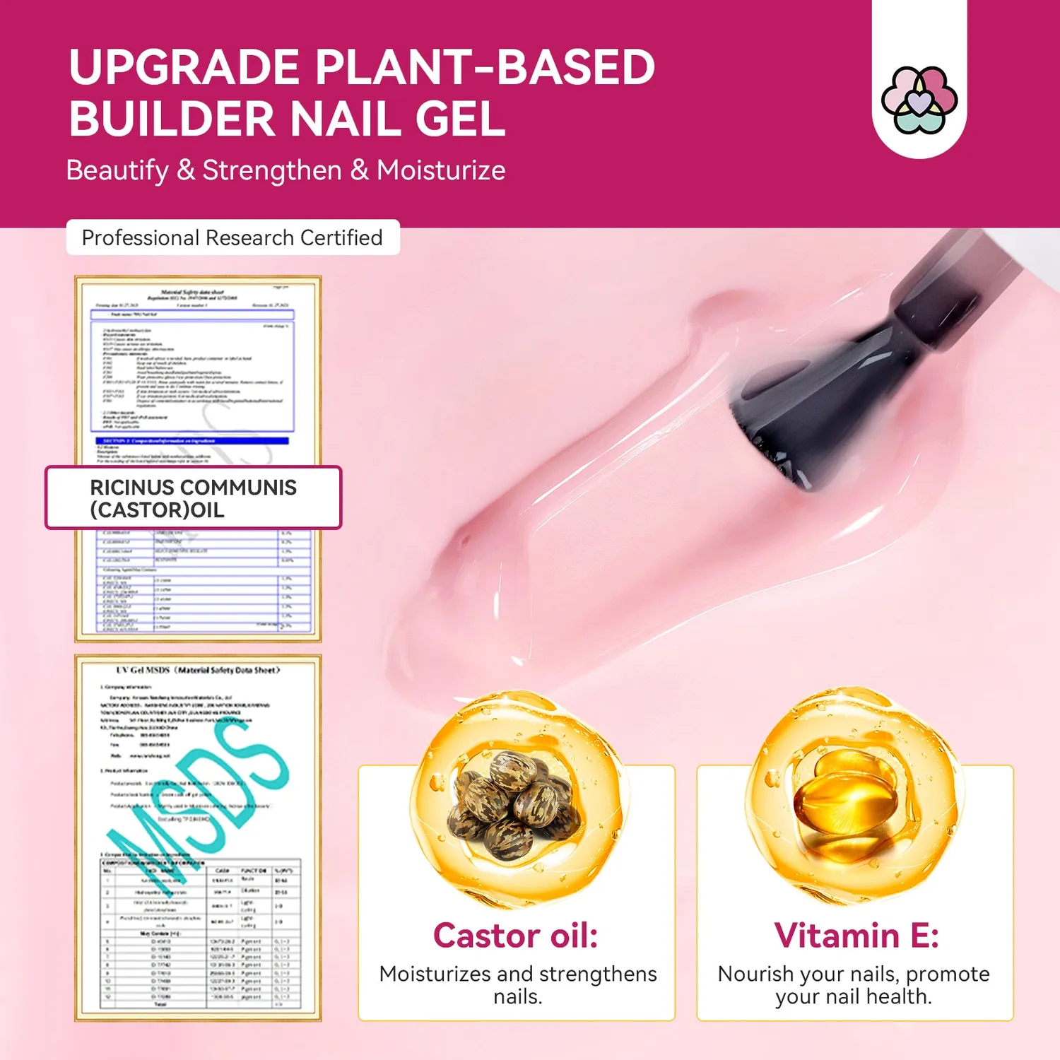 Saviland Builder Gel kit ricostruzione rosa con fresa completo