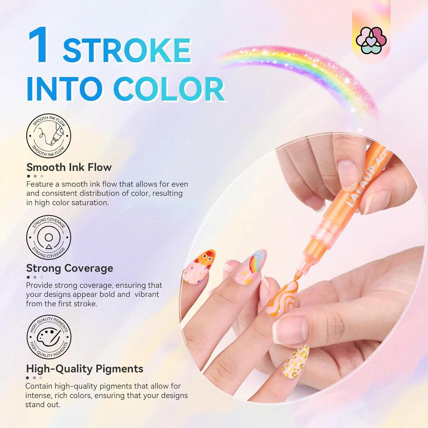 Saviland Nail Art penne gel 12 colori punta fine tratto preciso