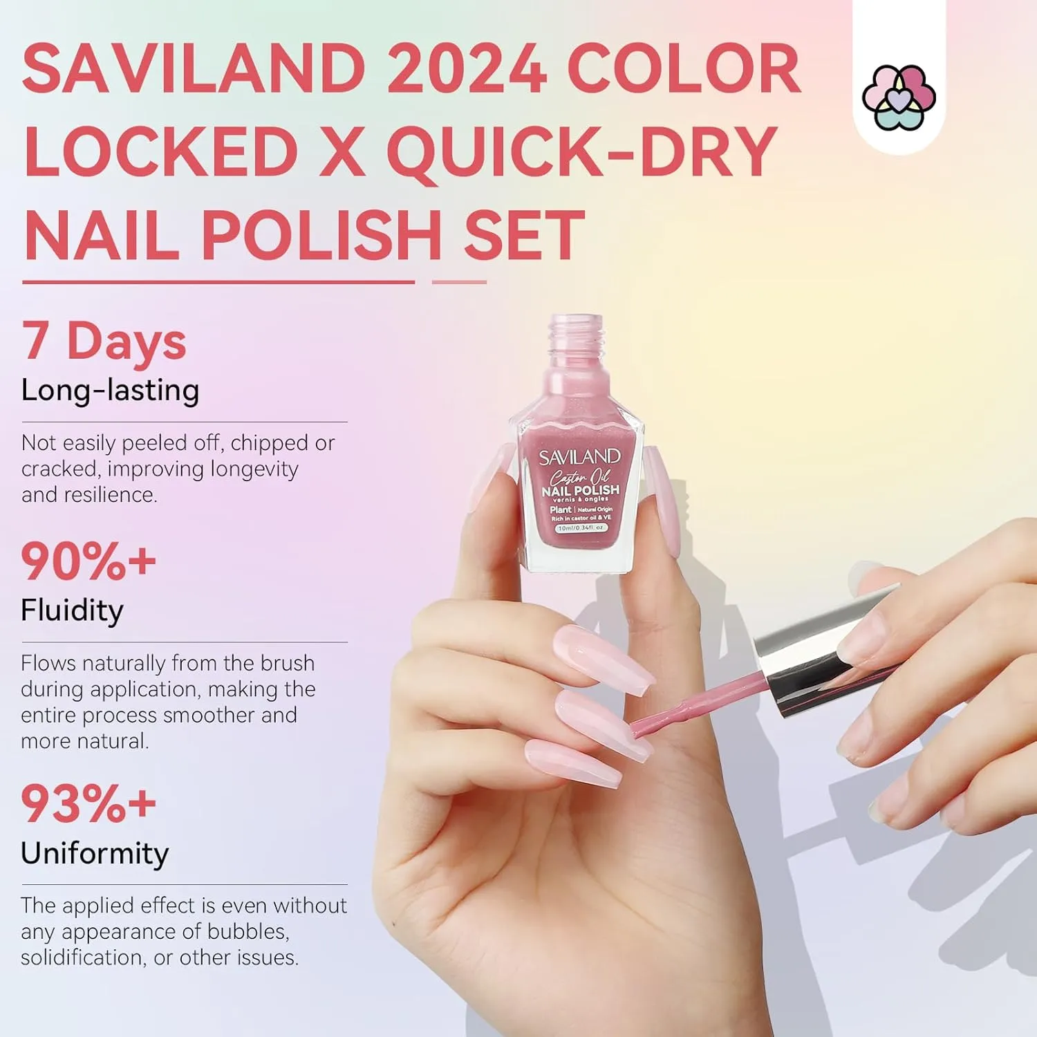 Saviland Sheer Smalto Nude 6pz Asciugatura Rapida