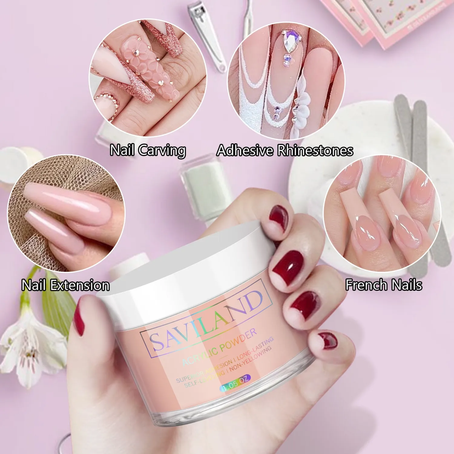 Saviland Polvere Acrilica Nude Effetto Naturale