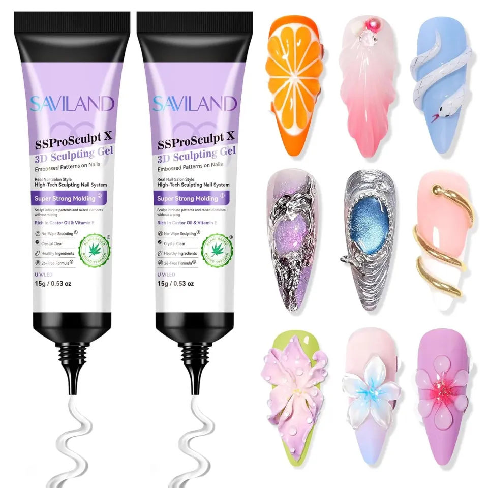 Saviland 3D Sculpting Gel unghie 2x15g trasparente