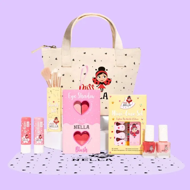 Miss Nella Sweetheart Tote set trucco bambina in borsa cotone