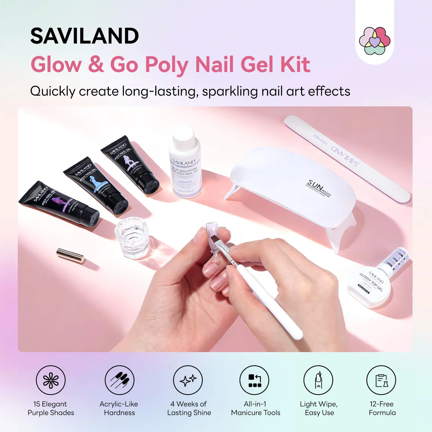 Saviland Polygel Viola 15 colori duochrome duraturo