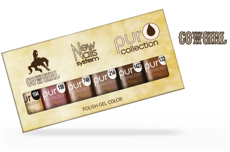 New Nails System Cowgirl set 6 smalti semipermanenti marroni