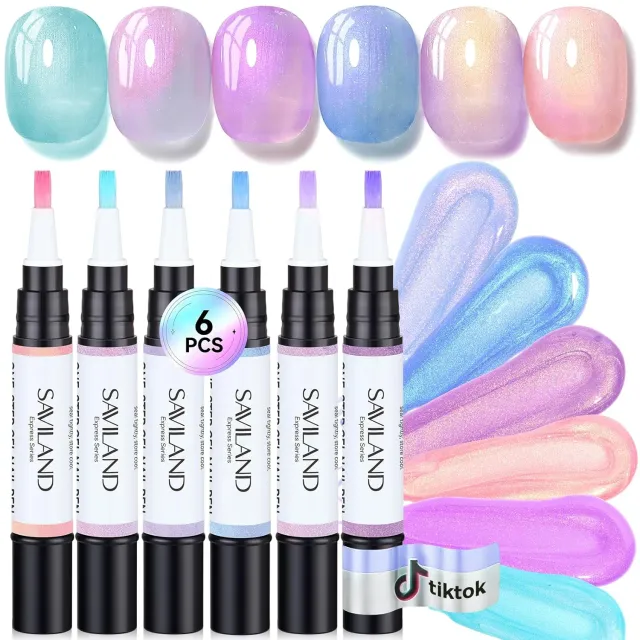 Saviland Cat Eye penna smalto gel 6 pezzi effetto aurora