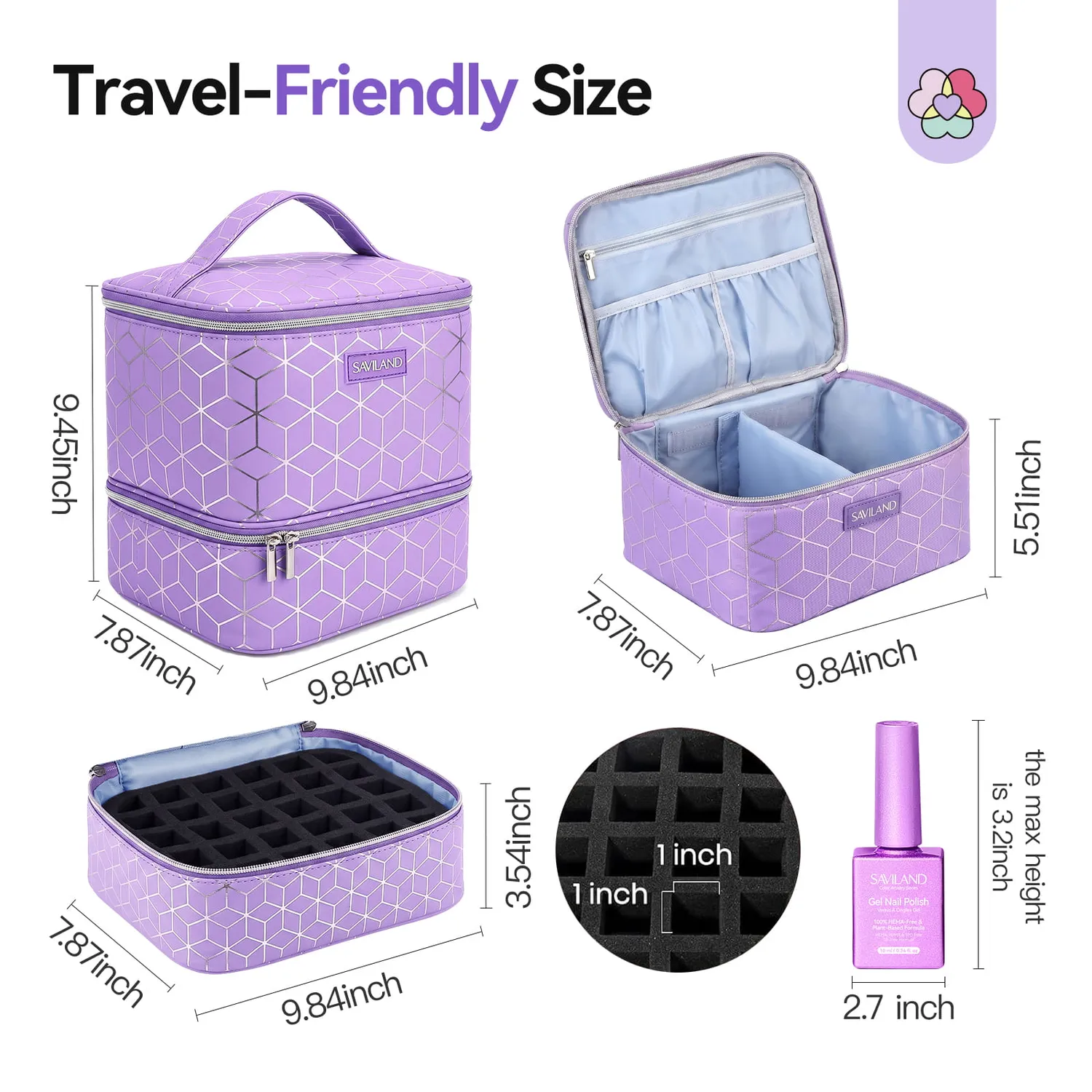 Saviland Borsa Organizer Smalti Viola 30 Flaconi