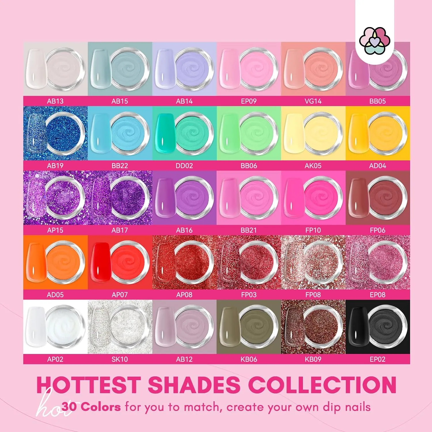 Saviland Kit Dip Powder 30 Colori con Fresa e Liquidi