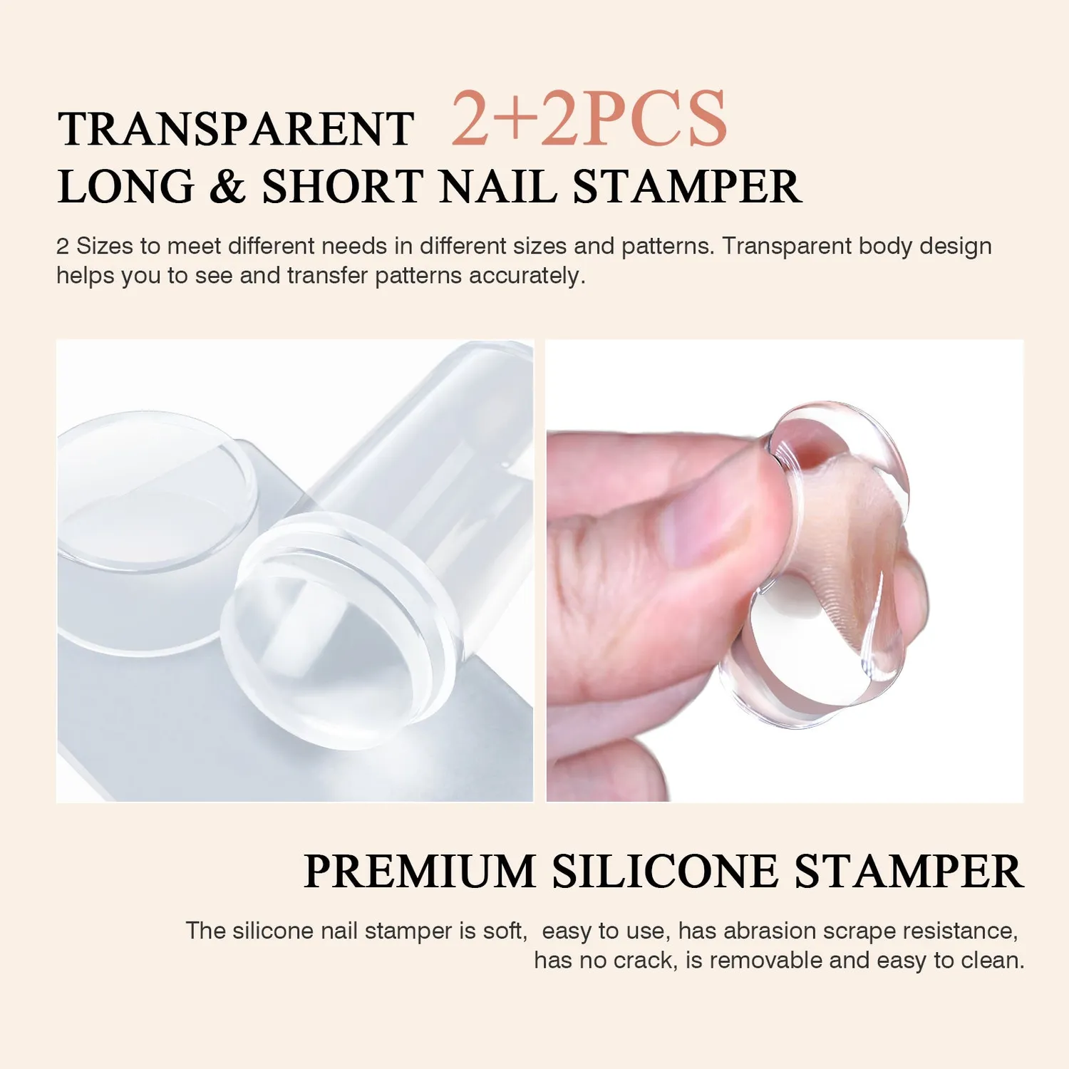 Saviland French Tip Timbri Unghie 4 Pezzi French Coprente