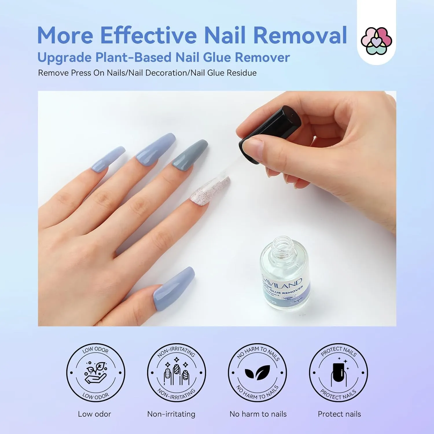 Saviland Remover Colla Unghie Rapido con Attrezzi