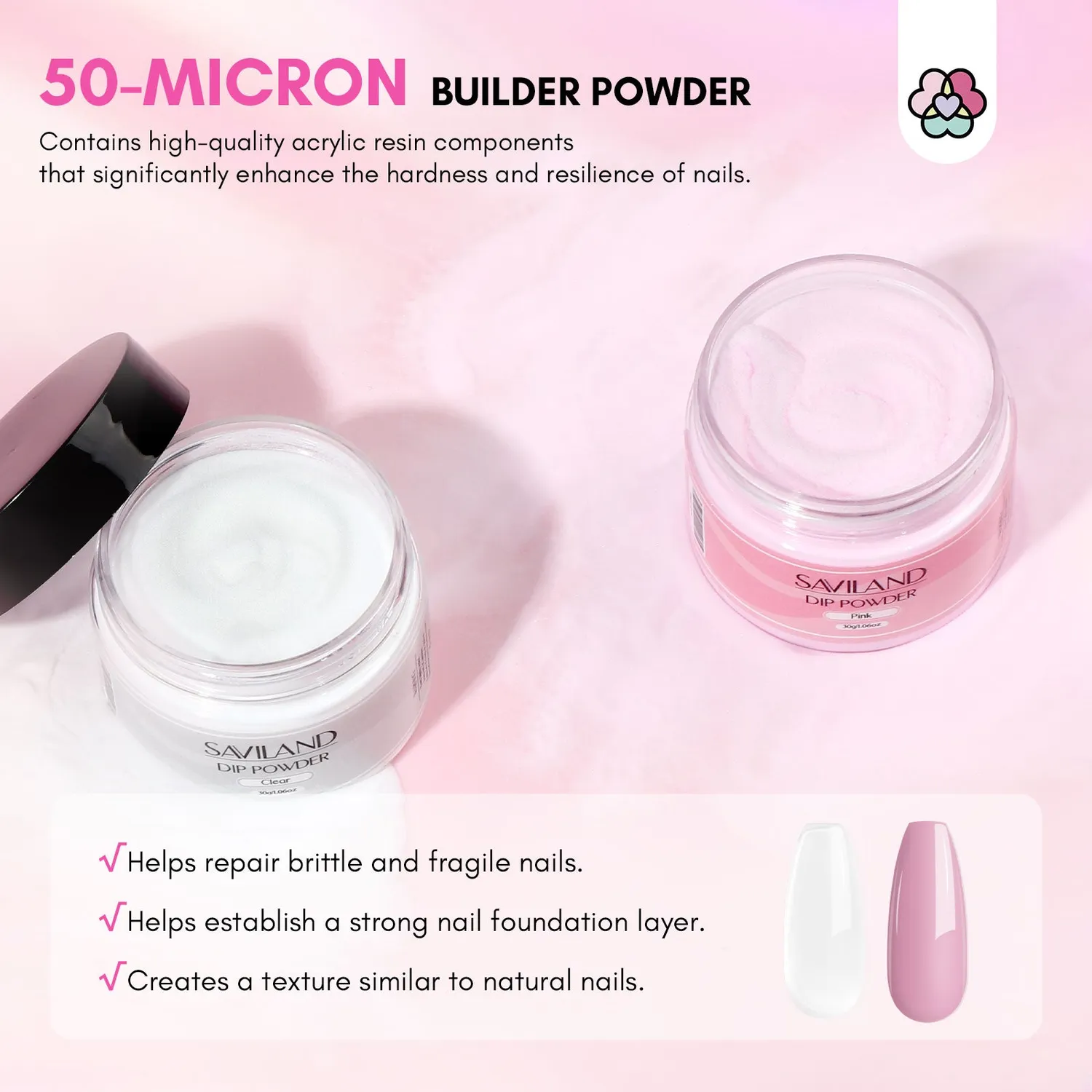 Saviland Kit Riparazione Unghie Colla e Polvere 21 giorni