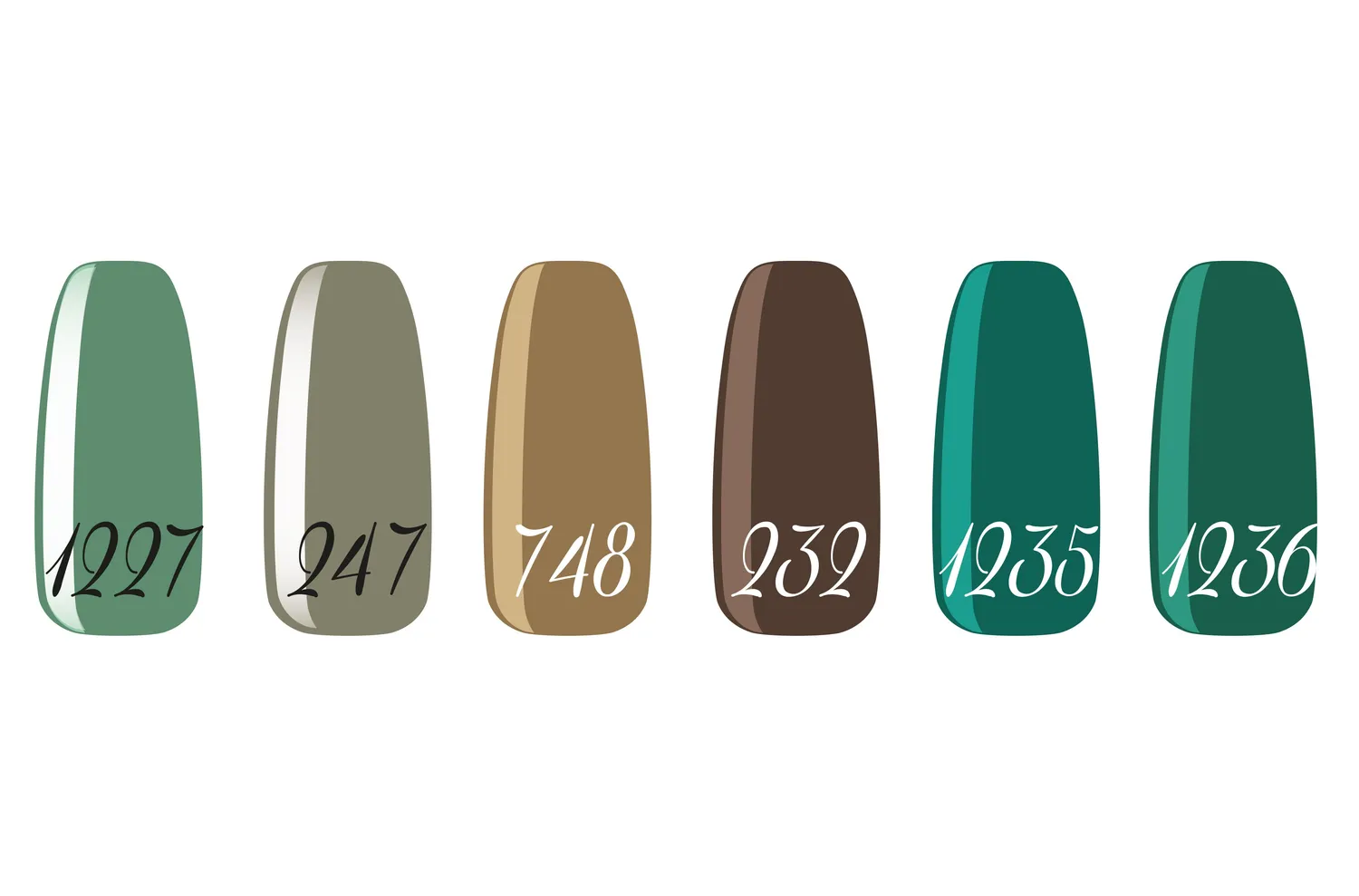New Nails System Green Life set 6 smalti semipermanenti verdi