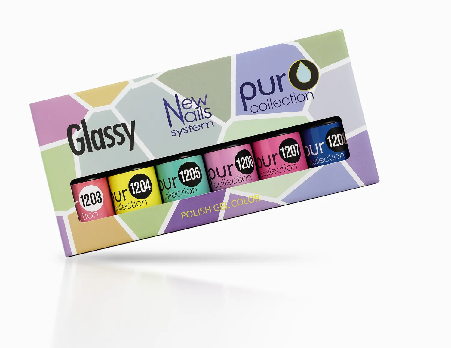 New Nails System Glassy set 6 smalti semipermanenti effetto vetro