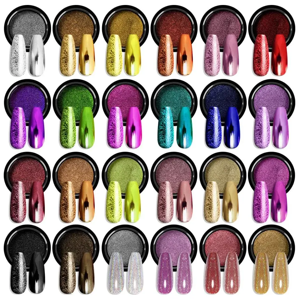 Saviland Chrome set polveri specchio 24 colori 0,3 g