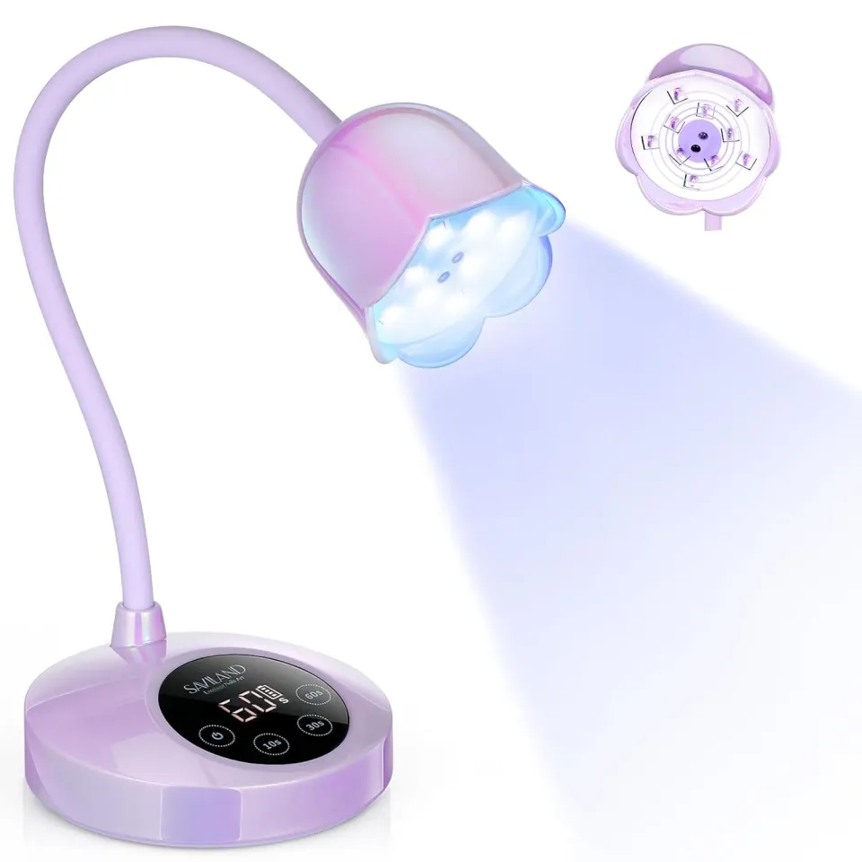 Saviland Lampada Unghie UV LED Rosa Ricaricabile 8 Secondi