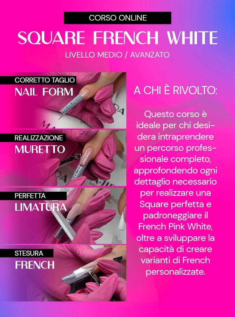 Majida Square French White Corso Online con Assistenza Master