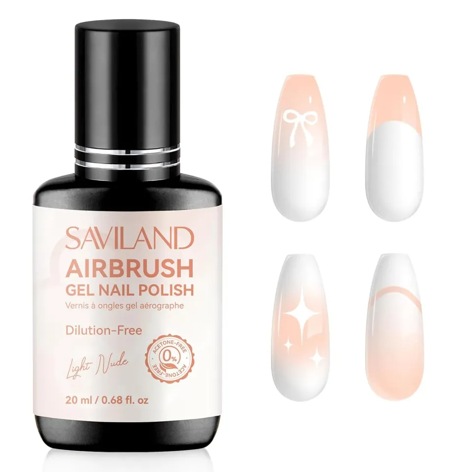 Saviland gel aerografo unghie nude chiaro aura