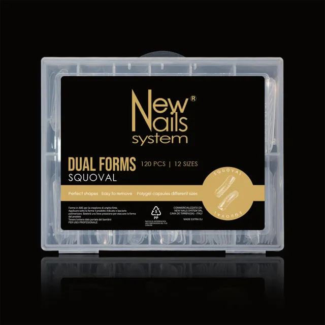 New Nails System Dual Form Medium Squoval Quadrata 120 pz