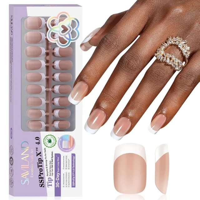 Saviland SSProTip X Unghie Finte Corte Quadrate French 150pz