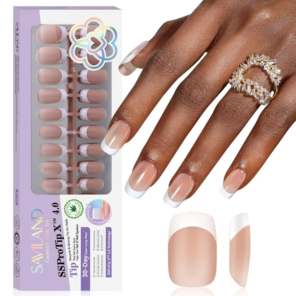 Saviland SSProTip X Unghie Finte Corte Quadrate French 150pz