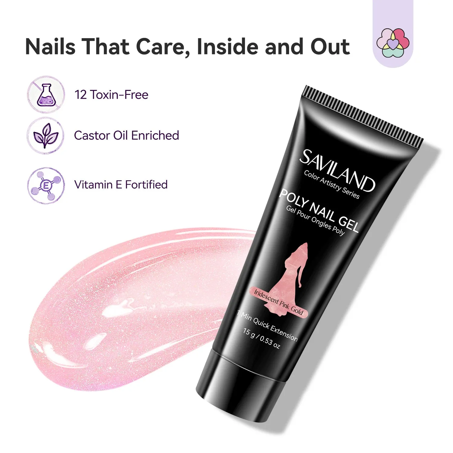 Saviland Fine Shimmer kit polygel 6 colori shimmer