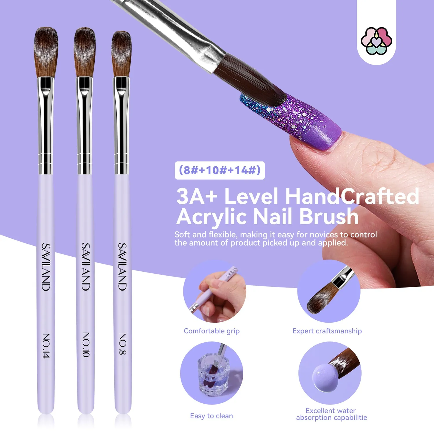 Saviland French Tips Unghie 250 pz con Colla Forti