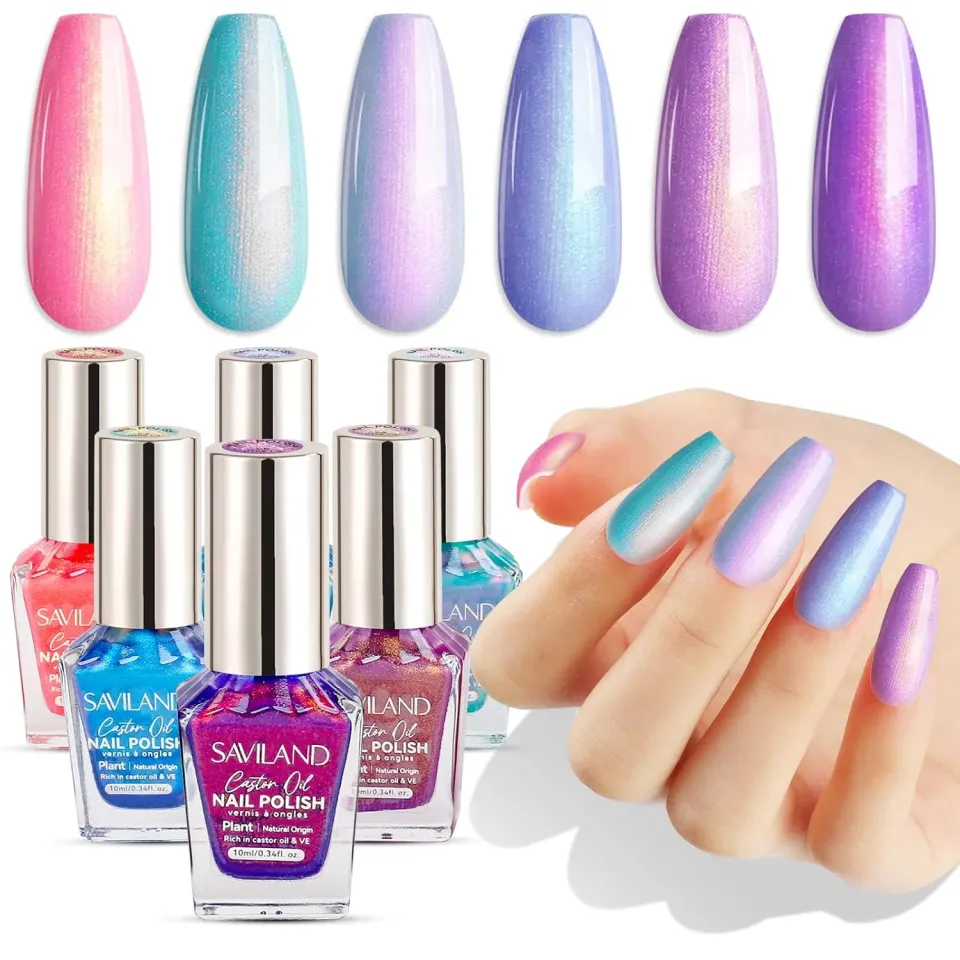 Saviland Smalto Unghie Ombre 6 Colori Asciugatura Rapida