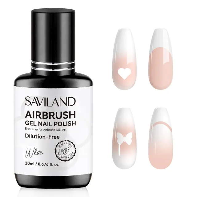 Saviland smalto gel airbrush bianco french e ombre