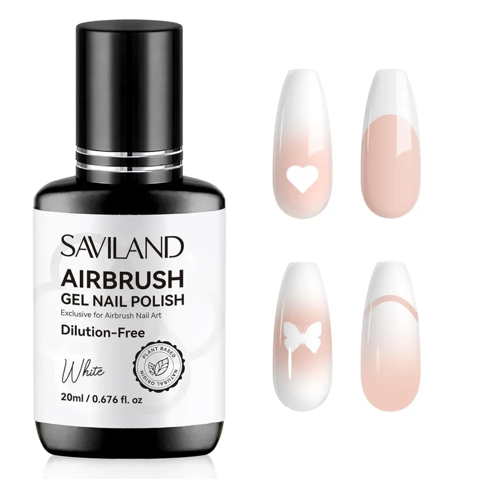 Saviland smalto gel airbrush bianco french e ombre