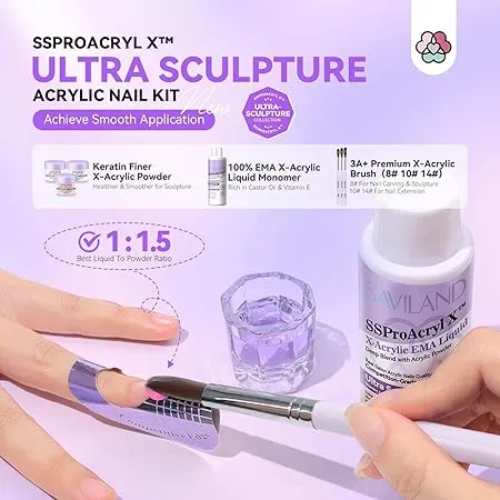 Saviland SSProAcryl X kit unghie acriliche con fresa 4oz