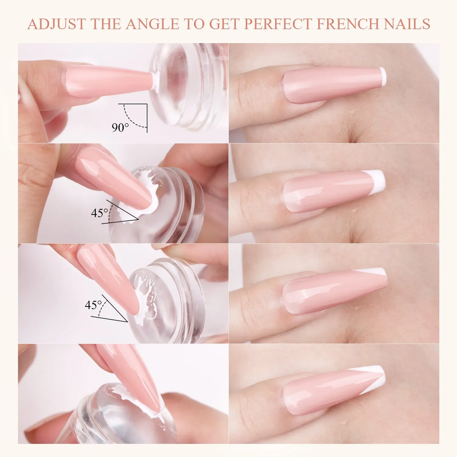 Saviland French Tip Timbri Unghie 4 Pezzi French Coprente