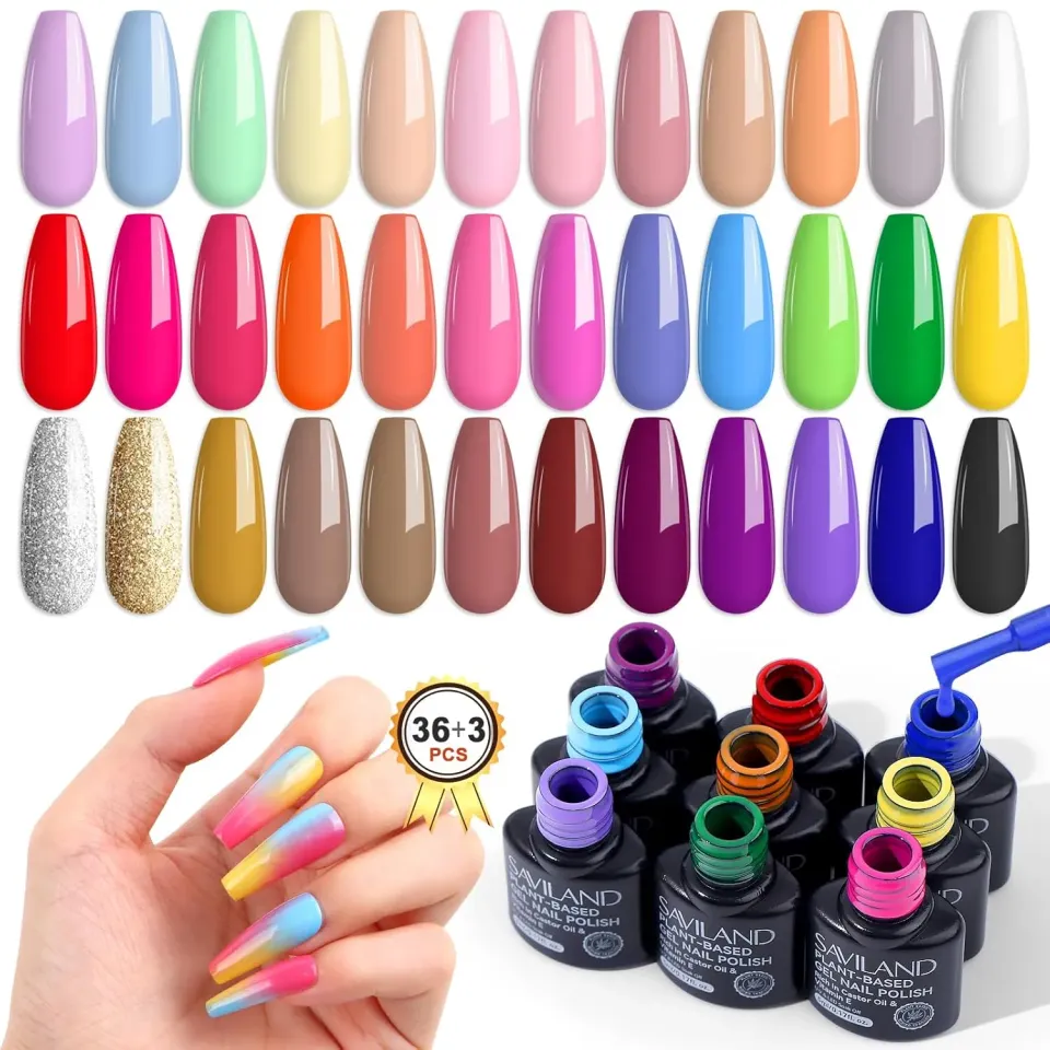 Saviland Set Smalto Gel Semipermanente 36 Colori con Base Top