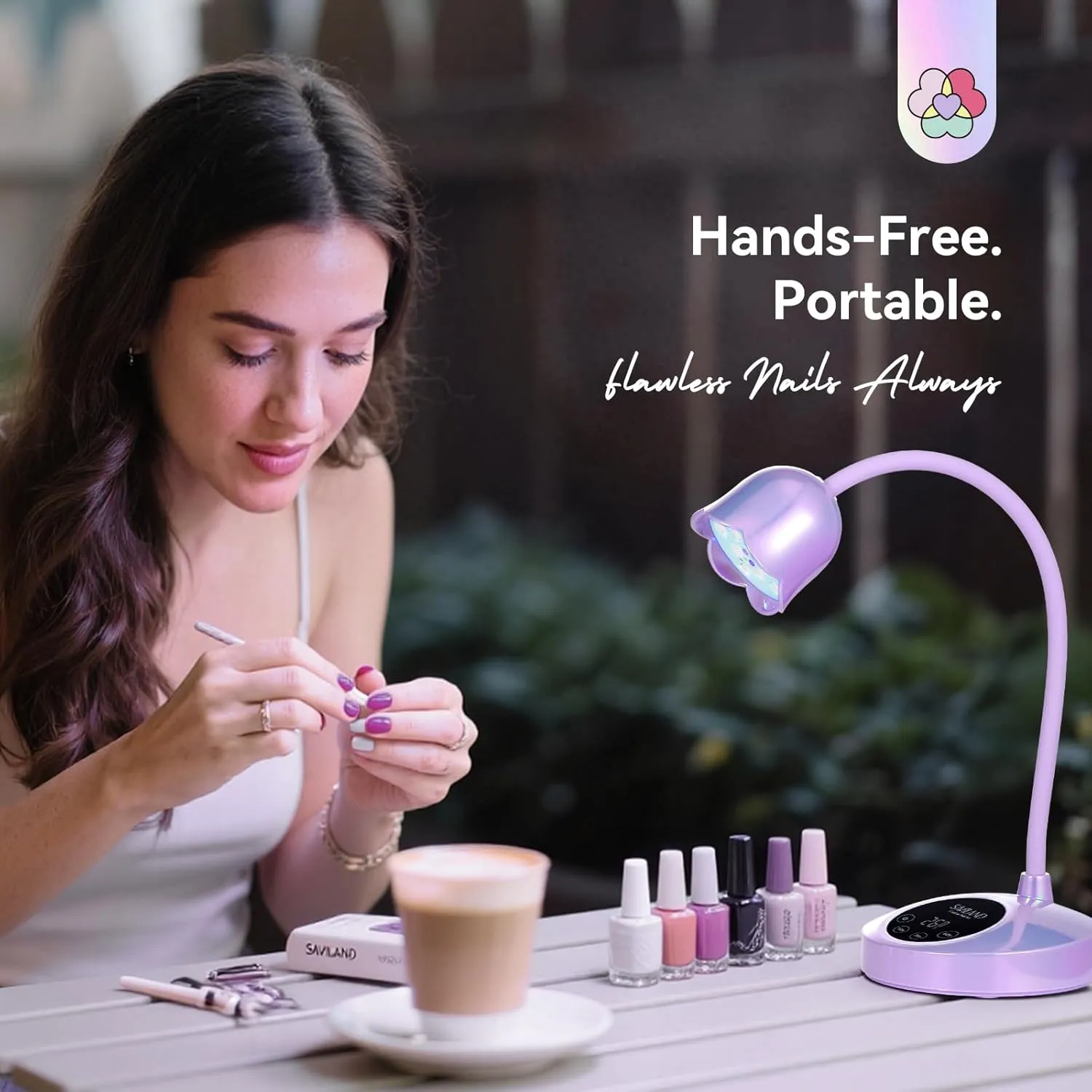Saviland Lampada Unghie UV LED Rosa Ricaricabile 8 Secondi