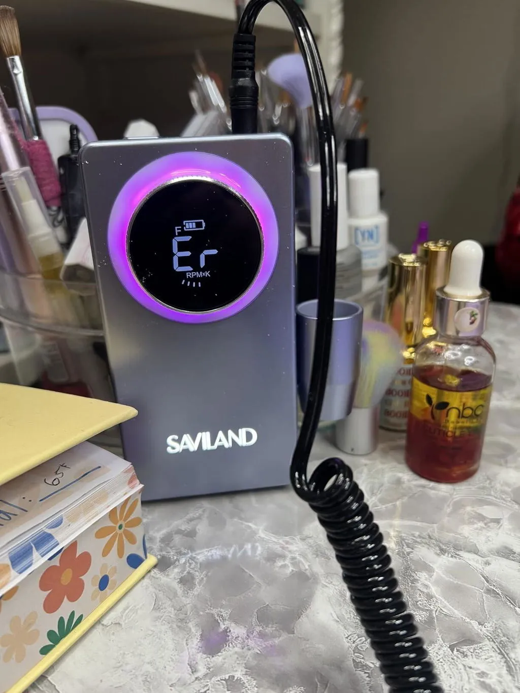 Saviland 50000RPM fresa unghie elettrica ricaricabile 6000mAh