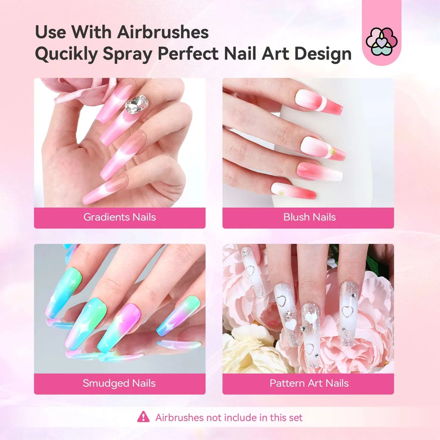 Saviland Airbrush Set 12 smalti gel ombré ad alta coprenza