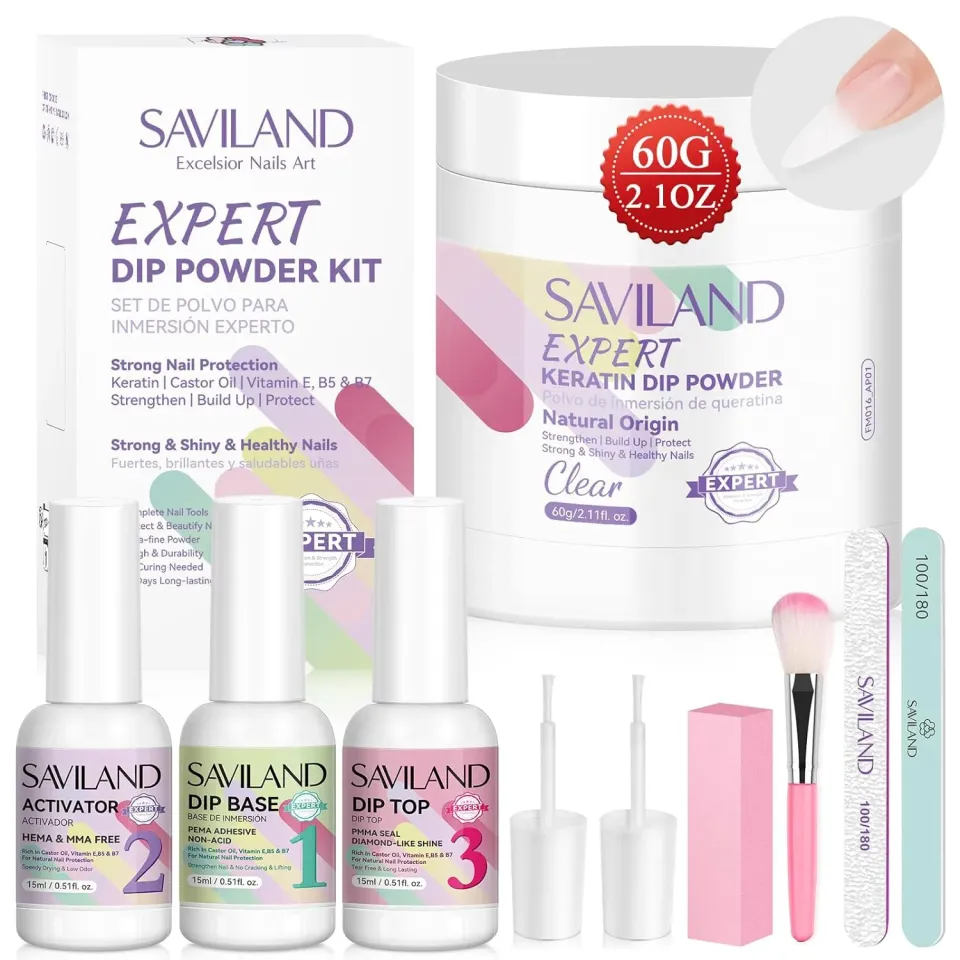 Saviland Clear Dip Powder Kit dip unghie 60g
