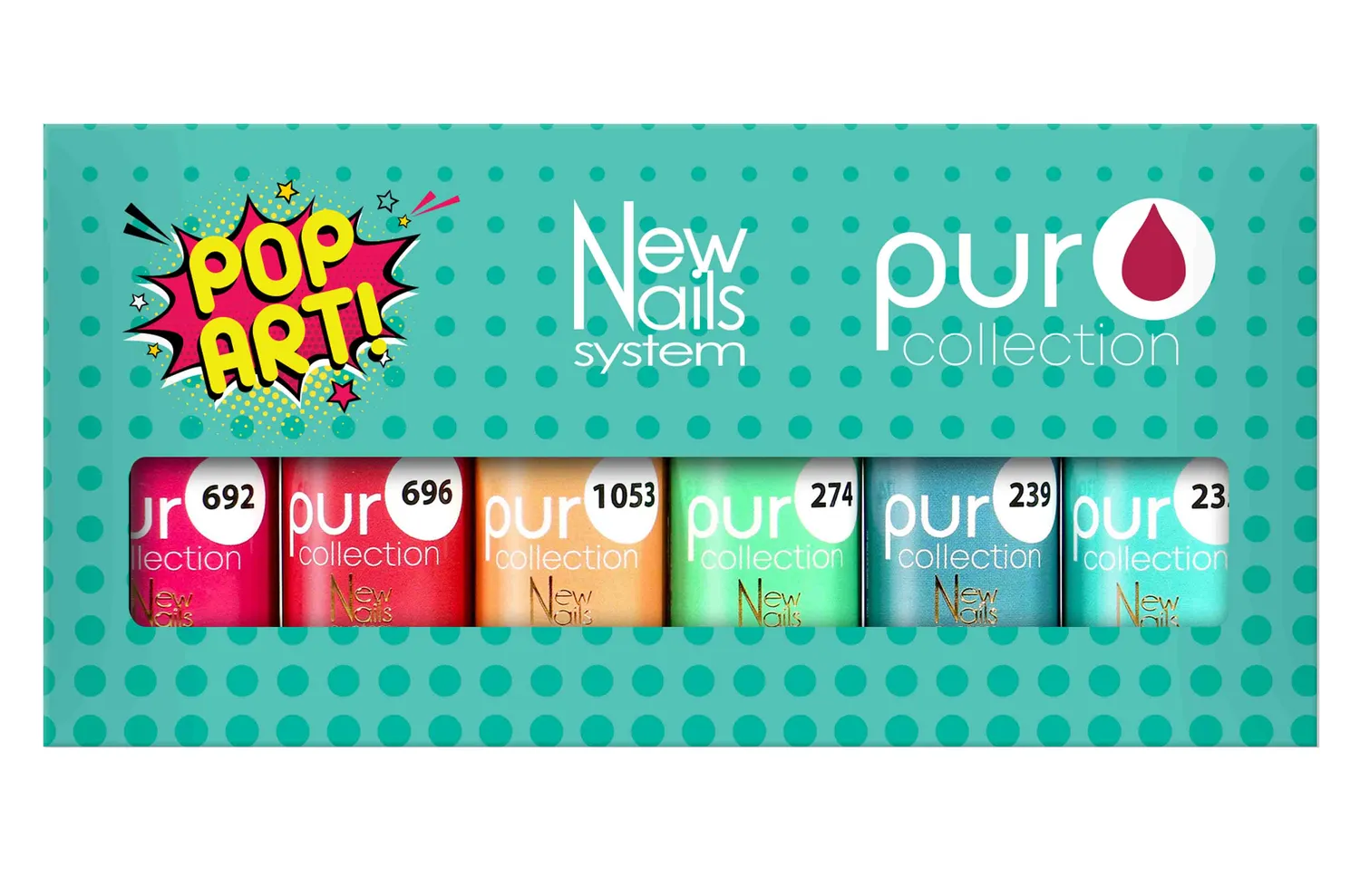 New Nails System Popart set 6 smalti colorati UV/LED