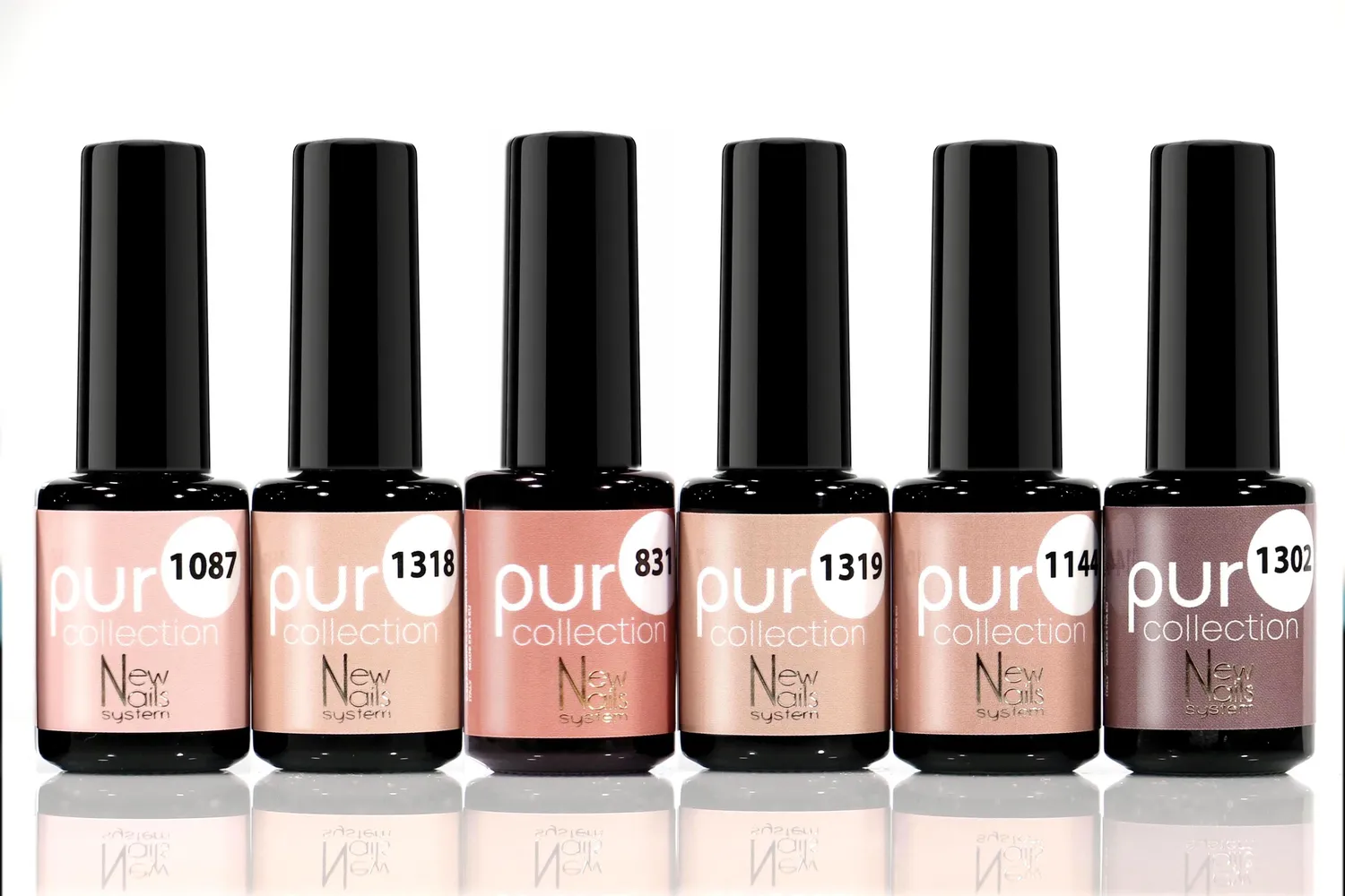New Nails System Fashion Nude set 6 smalti semipermanenti nude